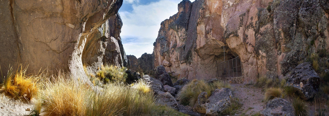 Noah Jigsaw Puzzle A gorge with the entrance to the Sumbay Cave, famous for its rock art from the Paleolithic period, Arequipa department, southern Peru, panorama Panorama 1000 Pieces