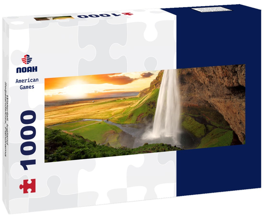 Noah Jigsaw Puzzle Waterfall, Iceland - Seljalandsfoss, Panorama 1000 Pieces