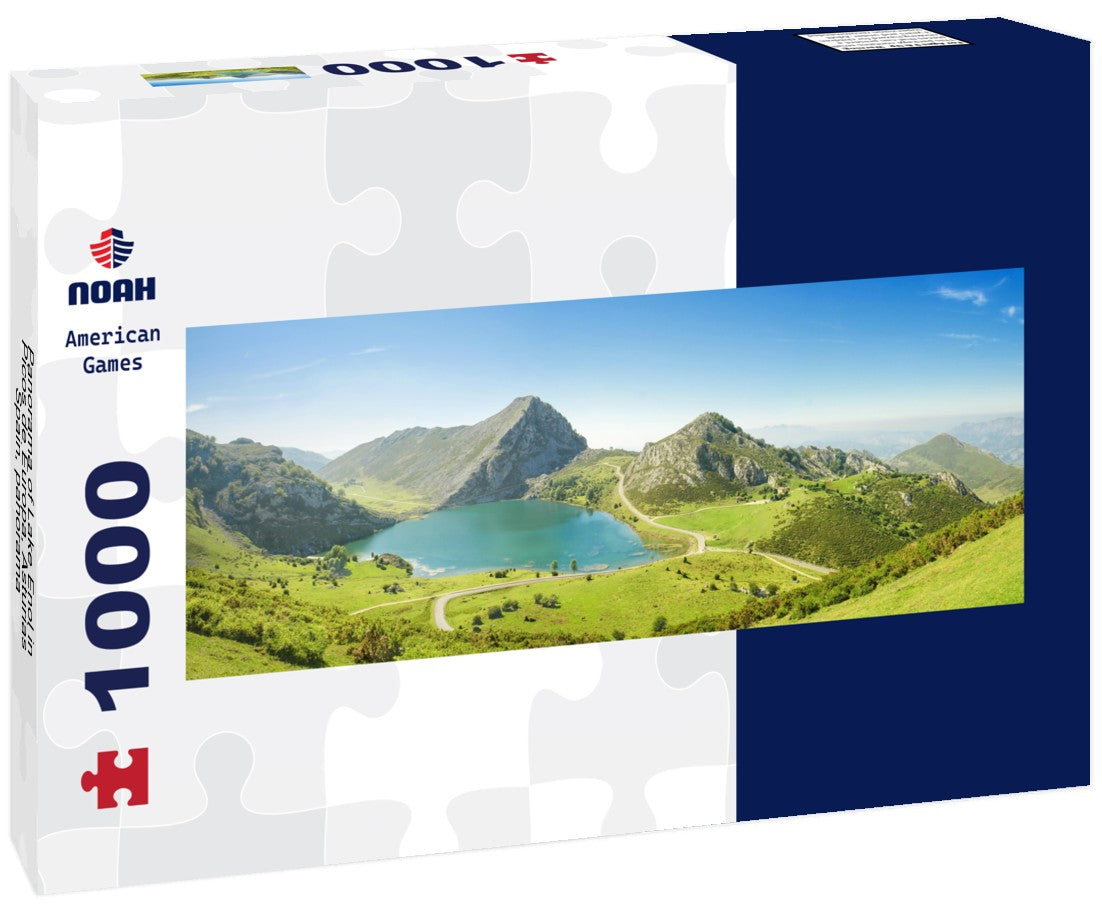 Noah Jigsaw Puzzle Panorama of Lake Enol in Picos de Europa, Asturias, Spain, Panorama 1000 Pieces