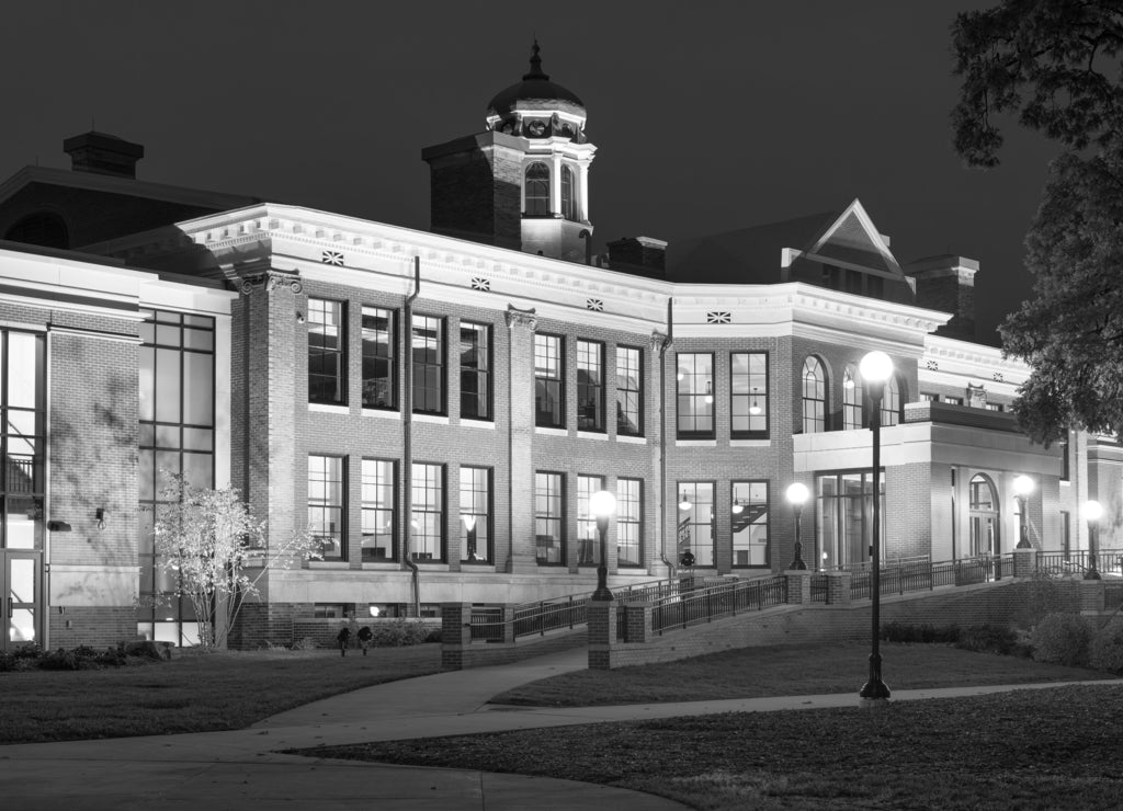 Western Michigan University in black white