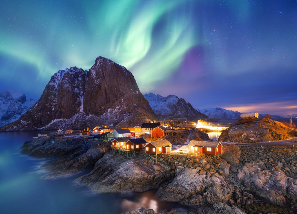 Aurora borealis / Northern Lights on the Lofoten, Norway