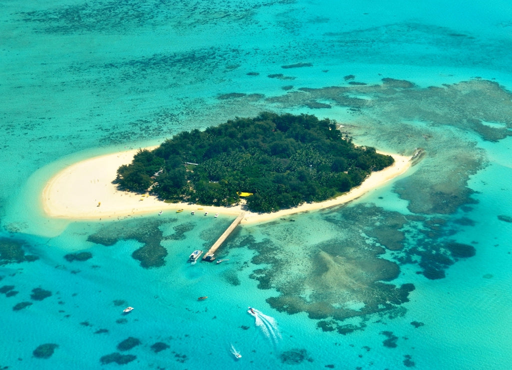 Aerial view of Managaha Island, a famous destination close to Saipan, Northern Mariana Islands