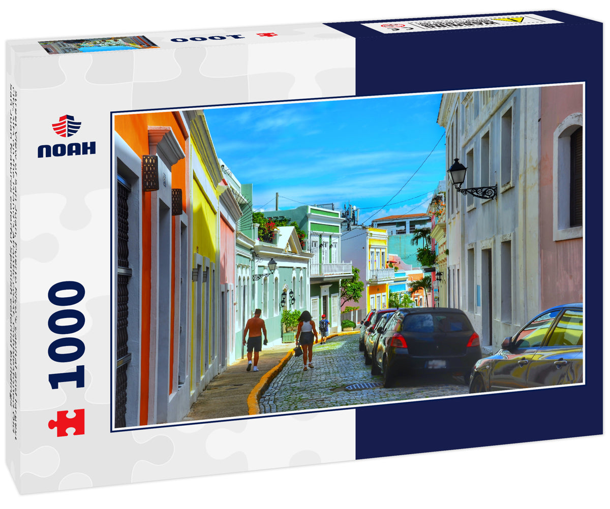 Street View of San Juan, Puerto Rico's capital and largest city, sits on the island's Atlantic coast. Cobblestoned Old San Juan features colorful Spanish colonial buildings