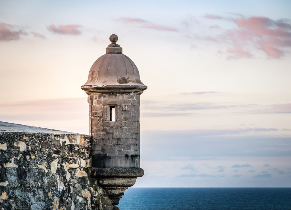 Sunset at El Morro castle at old San Juan, Puerto Rico