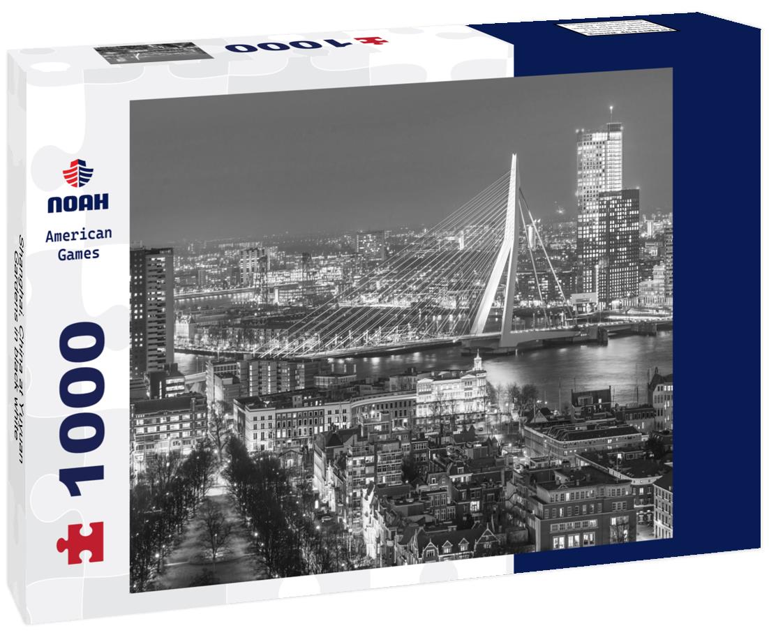Noah Jigsaw Puzzle Shanghai, China at Yuyuan Gardens in black white 1000 pieces