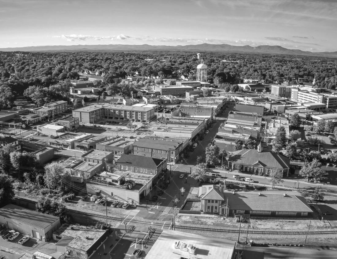 Noah Jigsaw Puzzle Centennial Olympic Park in Atlanta during twilight hour after sunset in black white 1000 pieces