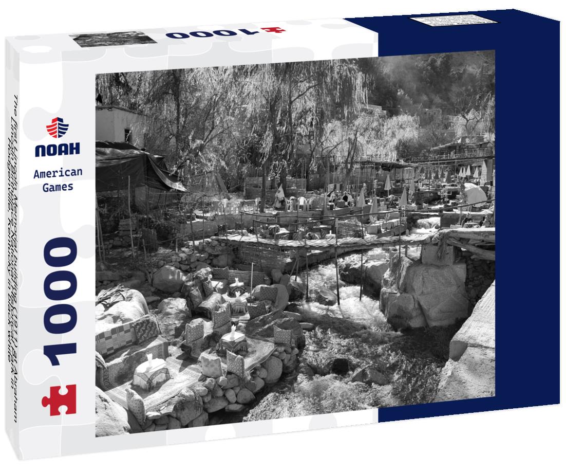 Noah Jigsaw Puzzle The first Lincoln Memorial building (1911) at Abraham Lincoln Birthplace National Historical Park in Hodgenville, Kentucky in black white 1000 pieces