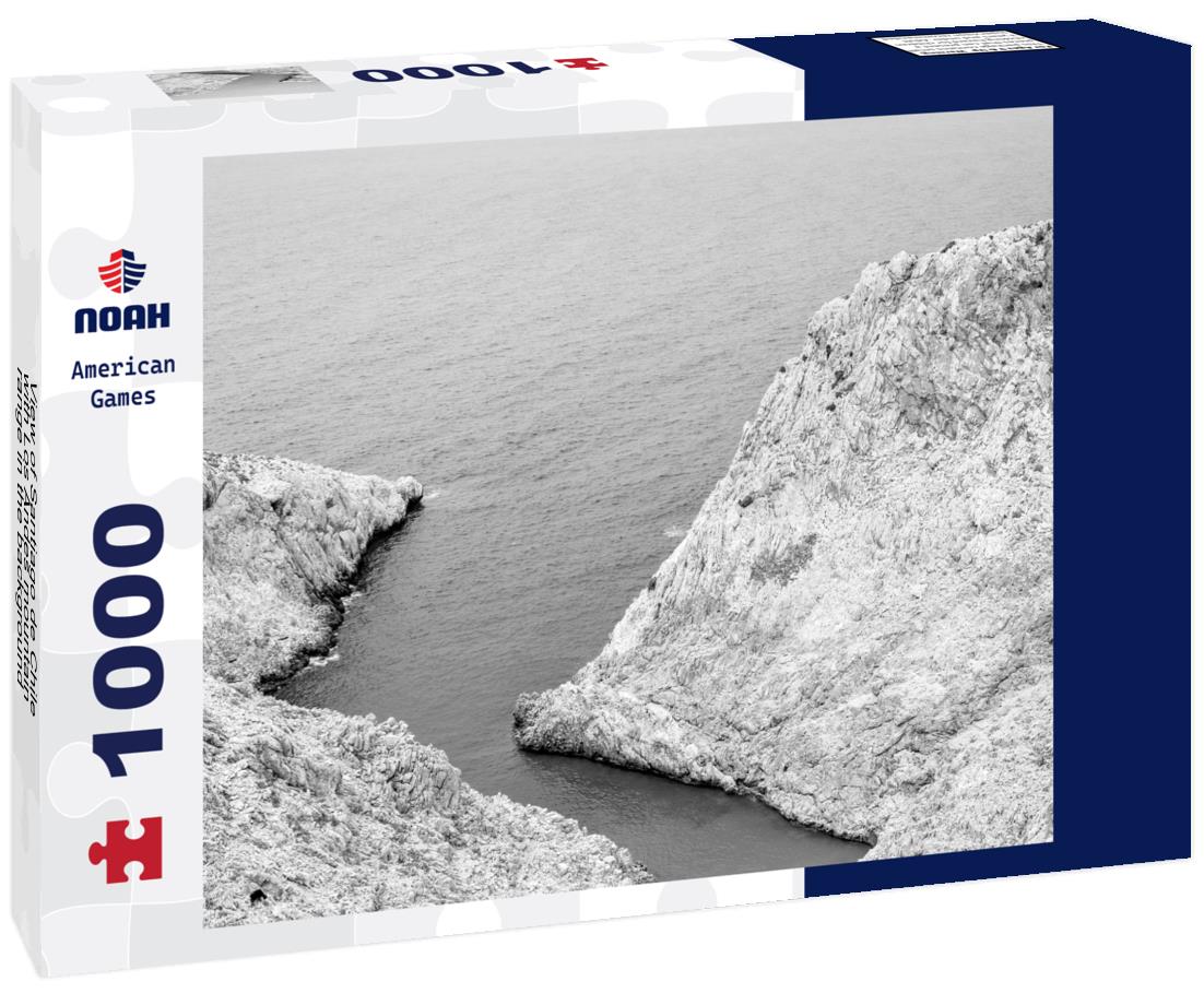 Noah Jigsaw Puzzle View of Santiago de Chile with Los Andes mountain range in the background in black white 1000 pieces