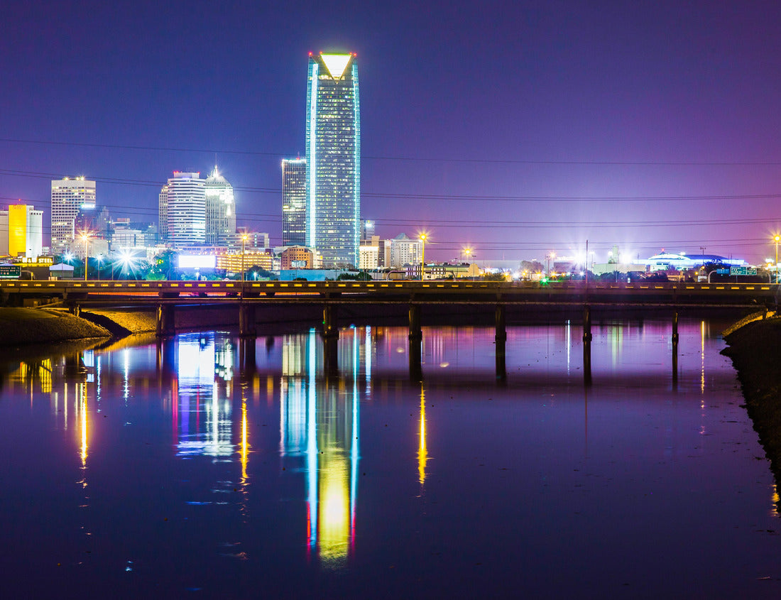Noah Jigsaw Puzzle Oklahoma City skyline at night. This shows how beautiful the Oklahoma night sky can be, even with light pollution 1000 pieces