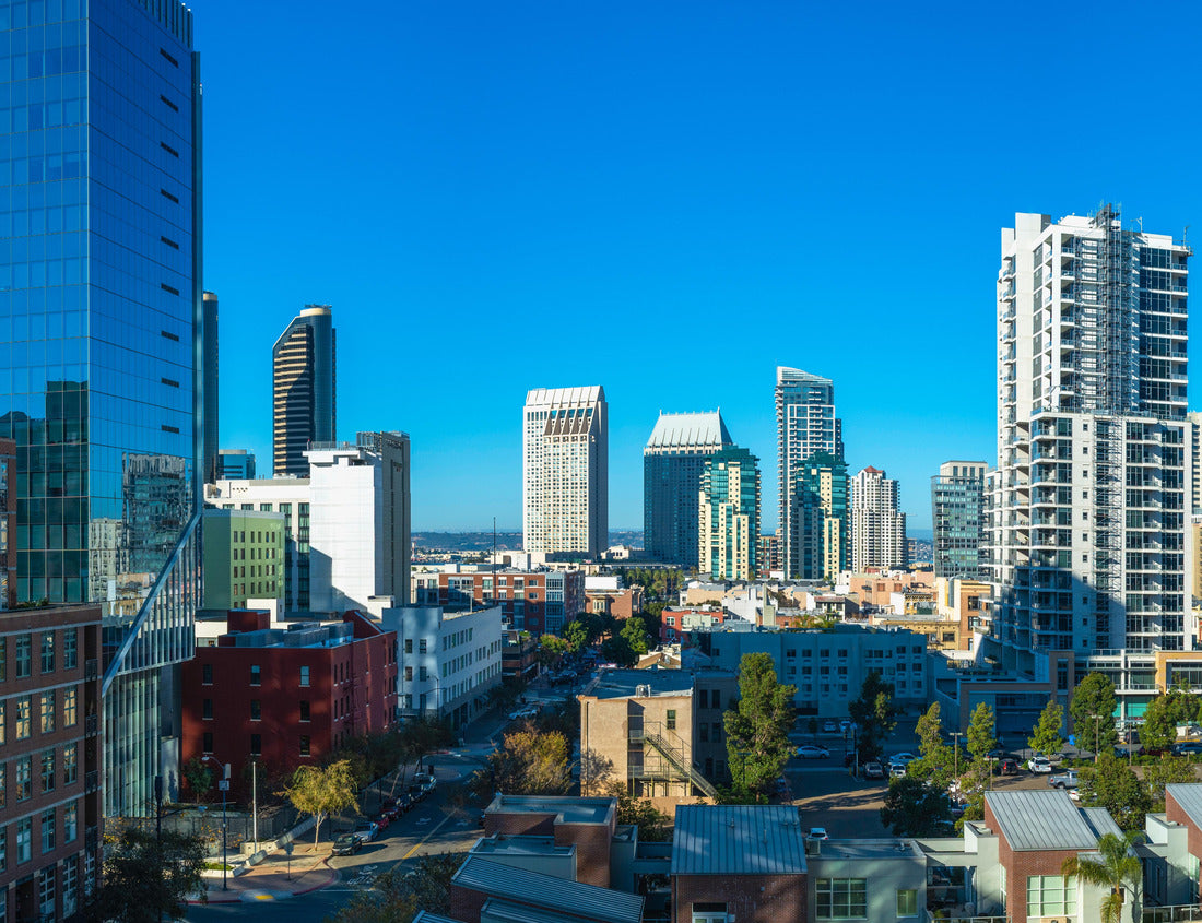 Noah Jigsaw Puzzle San Diego skyline cityscape, panoramic downtown building on sunny morning with blue sky in Southern California, USA 1000 pieces