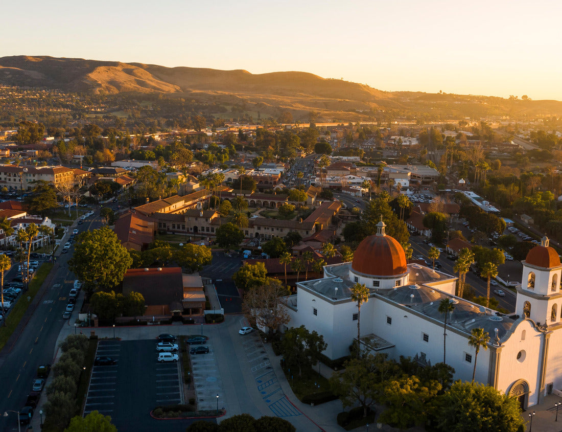 Noah Jigsaw Puzzle Sunset aerial view of the Spanish Colonial era mission and surrounding city of downtown San Juan Capistrano, California, USA 1000 pieces