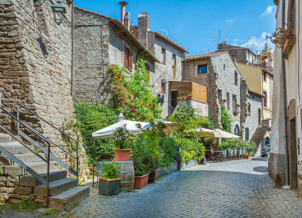 Medieval district of San Pellegrino in Viterbo, Lazio (Italy).