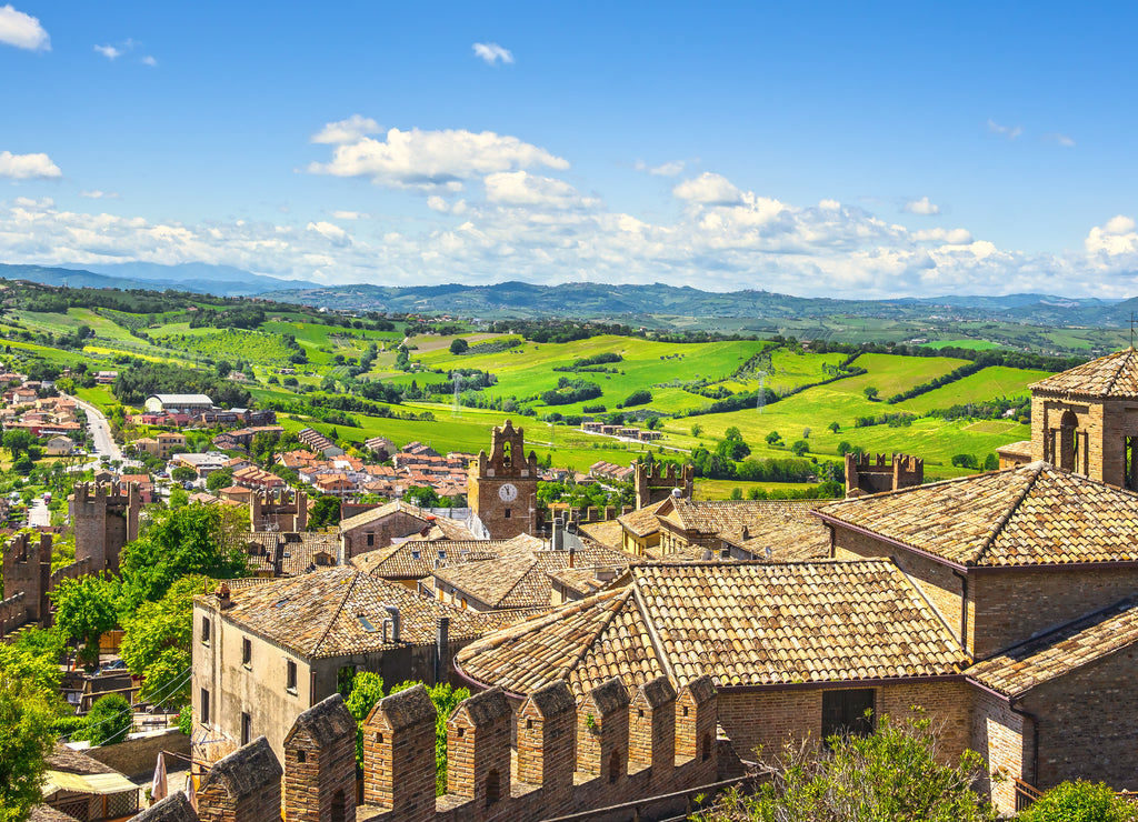 Medieval village view Gradara of castle, Pesaro and Urbino, Marche region, Italy