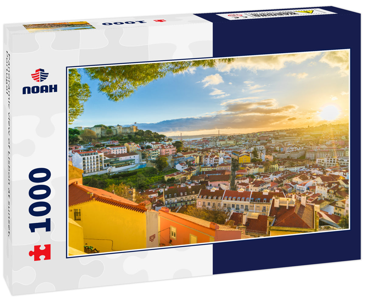 Panoramic view of Lisbon at sunset, Portugal