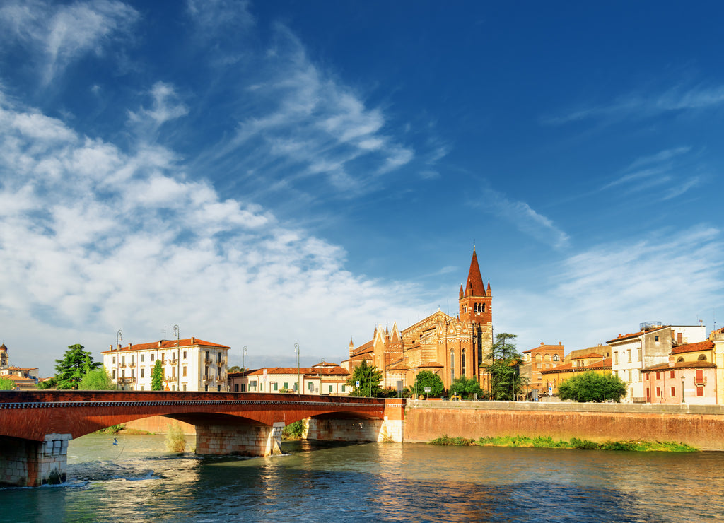 View of Saints Fermo and Rustico from the Adige river, Verona