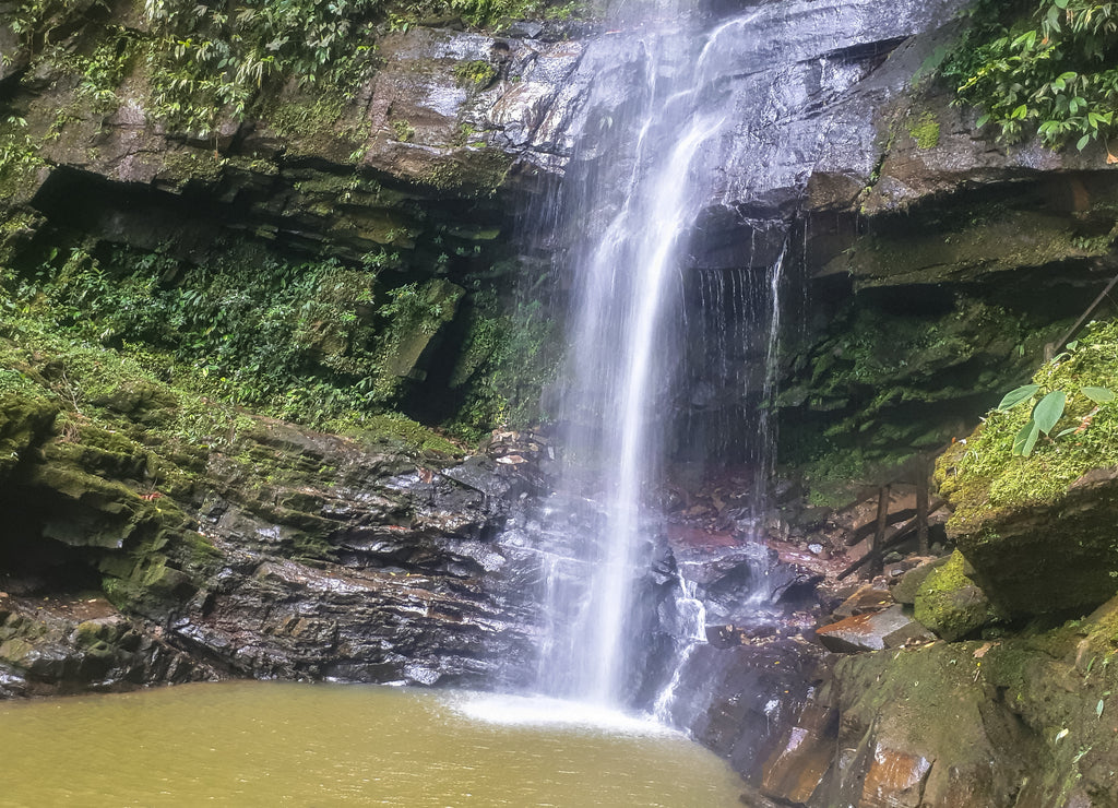 Ahuashiyacu waterfall, tourist site in the forest of Tarapoto, Peru