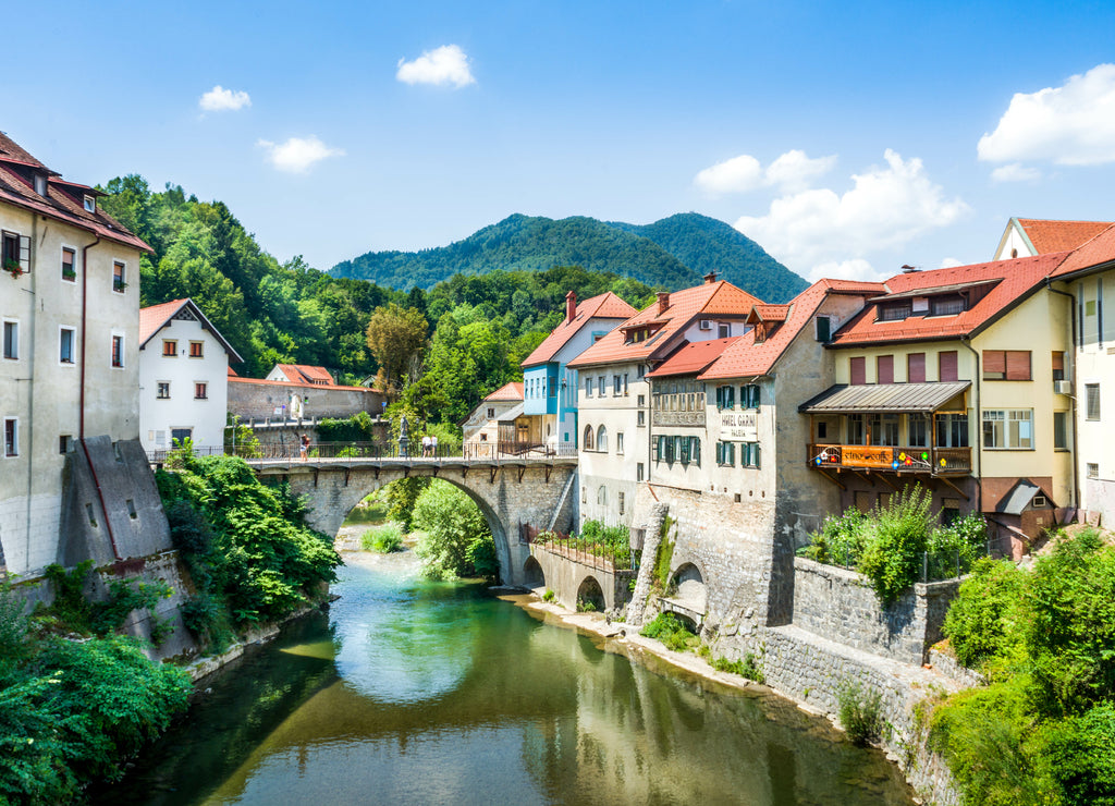 Skofja Loka, view from a bridge, Slovenia