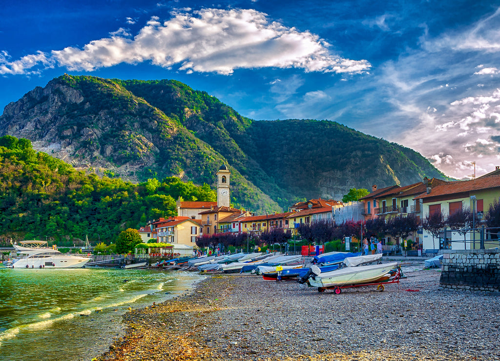 Fishing village Feriolo on Lake Maggiore, Piedmont, Italy