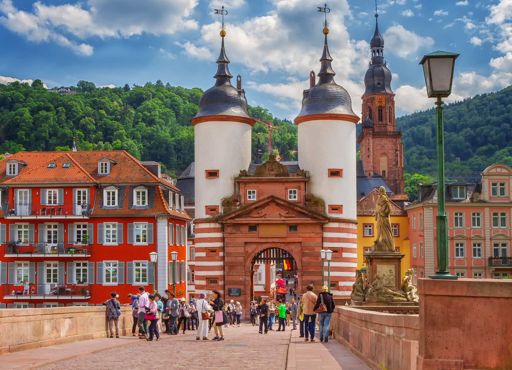 Famous old bridge gate. Heidelberg, Germany