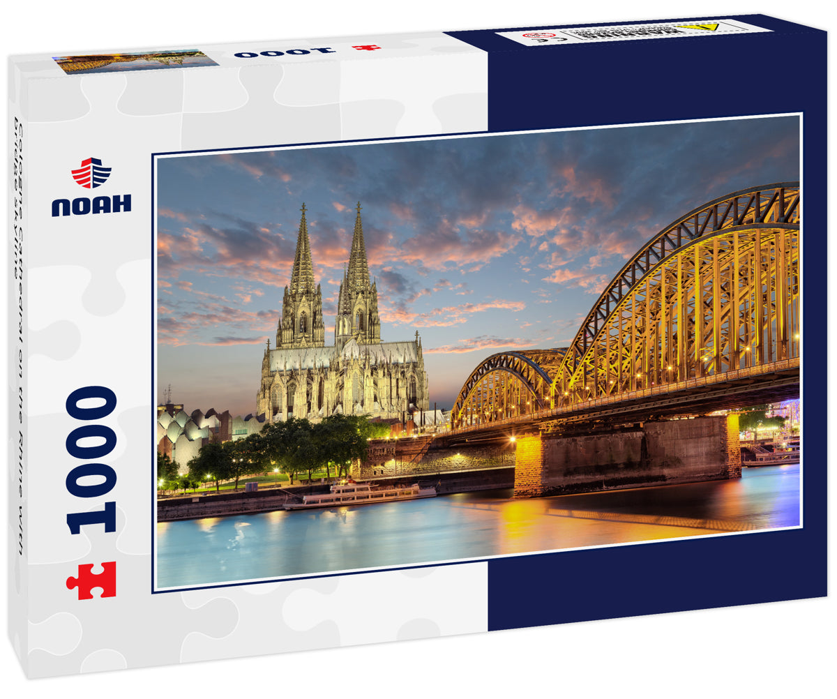 Cologne Cathedral on the Rhine with bridge skyline