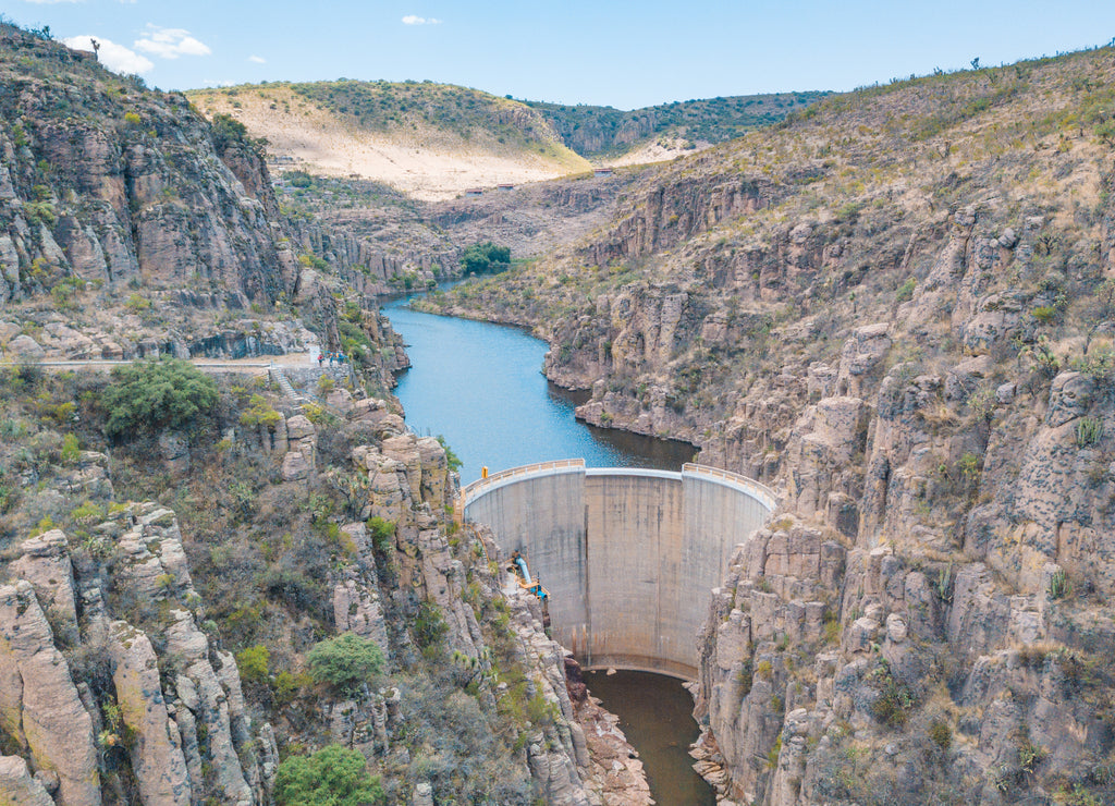 Amazing dam at the Boca de Tunel gorge in Aguascalientes, Mexico