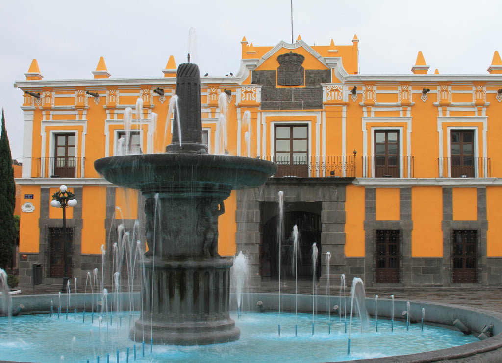 Fountain of the principal theater Puebla Mexico