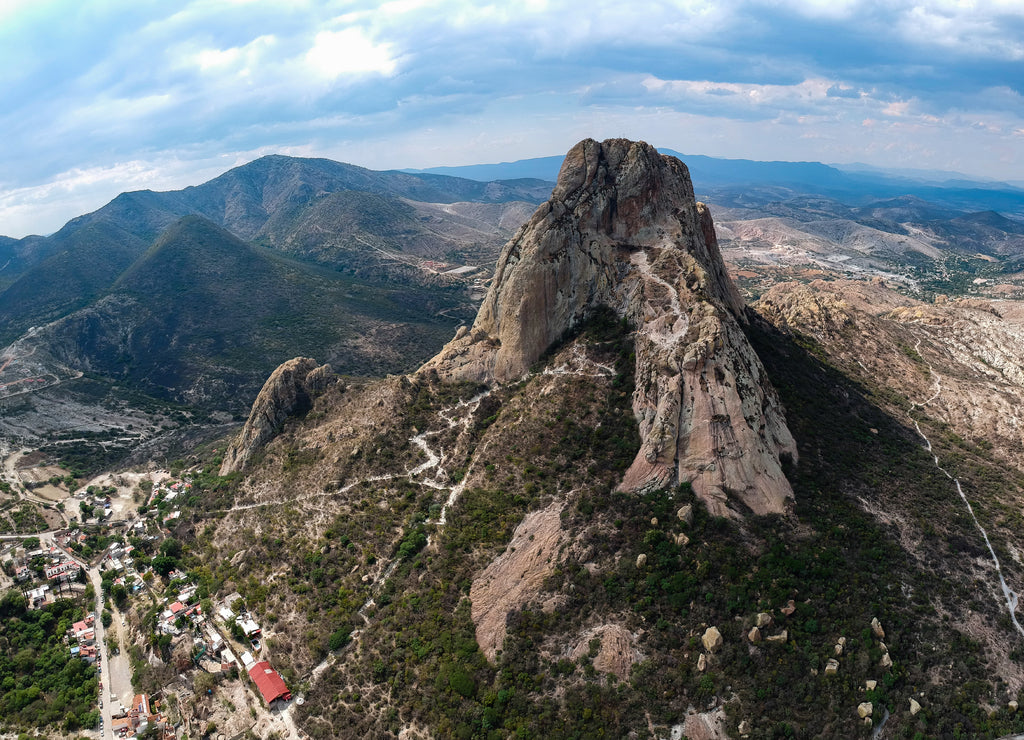 Aerial view of Peña de Bernal, Mexico