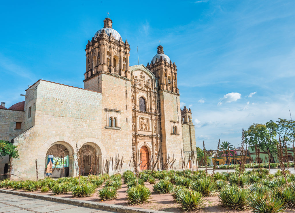 Beautiful view of the old Santo Domingo monastery in Oaxaca, Mexico