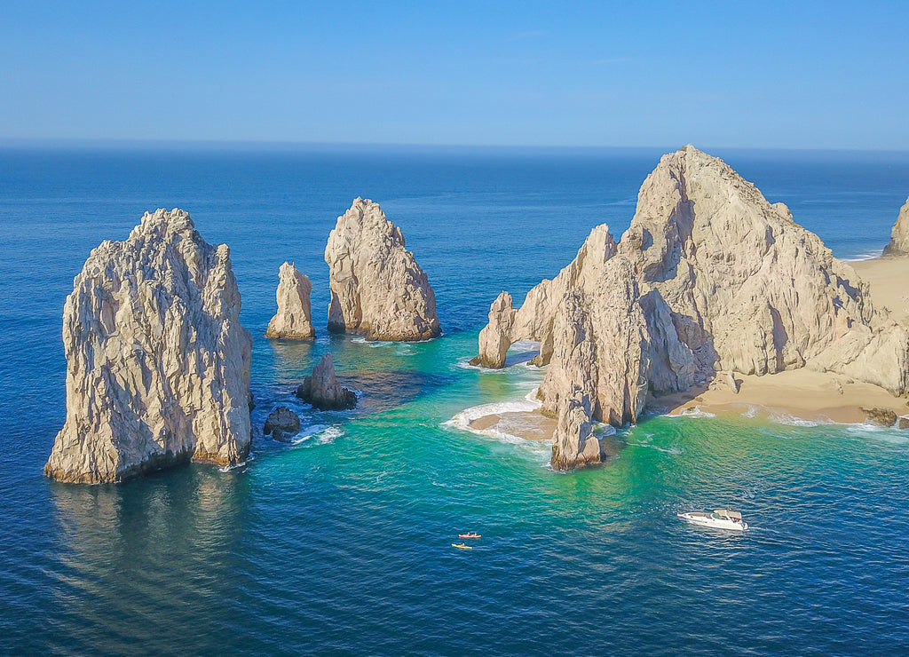 Aerial view of the arch of Cabo San Lucas, Mexico
