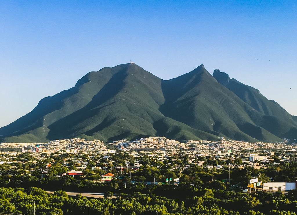 View of mountains against clear blue sky, Mexico