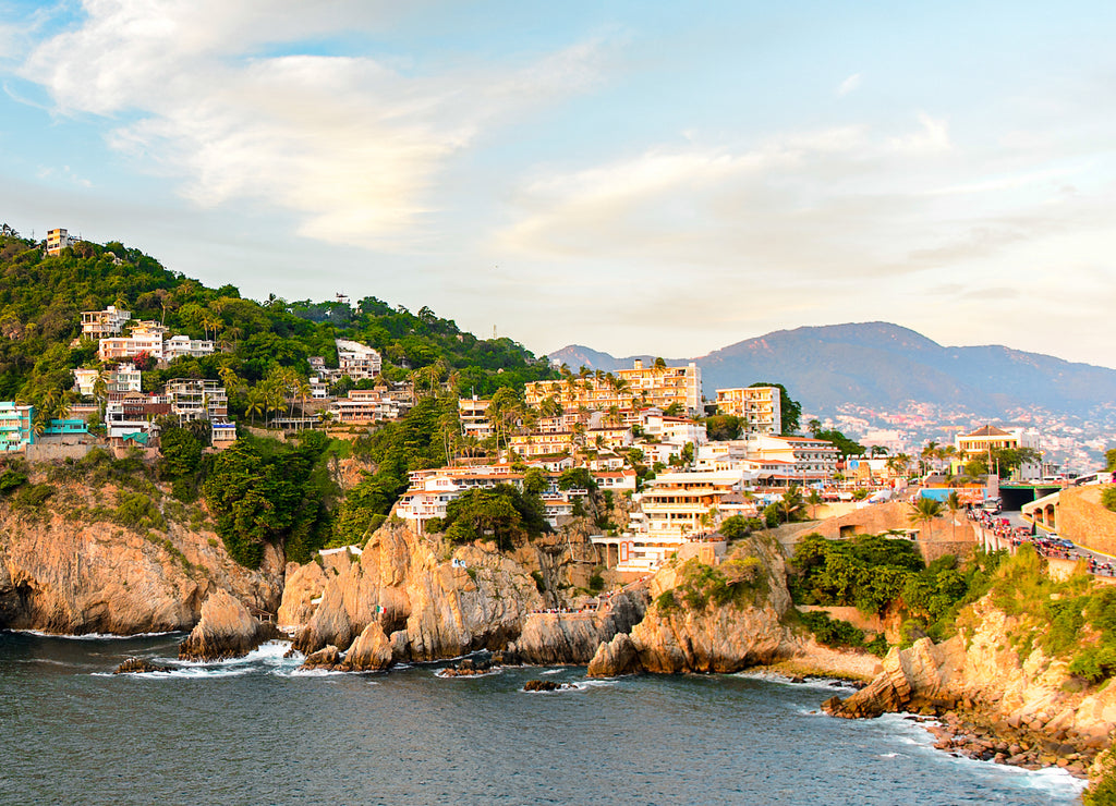 The rock La Quebrada, one of the most famous tourist attractions in Acapulco, Mexico