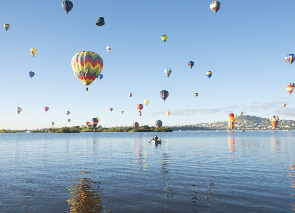 Hot air balloons at the Balloon Festival in Leon Guanajuato, Mexico