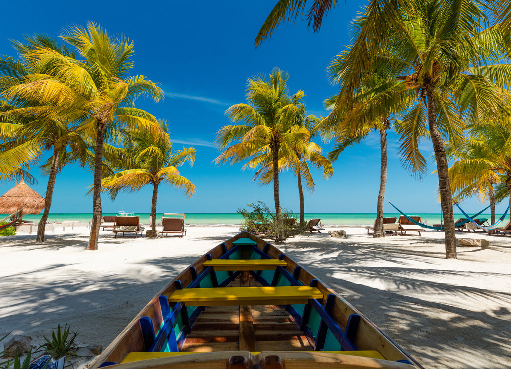 Tropical beach location on Isla Holbox, Mexico
