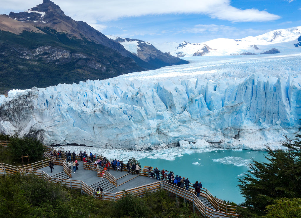 Tourists take in views of the Perito Moreno Glacier in Patagonia, Argentina