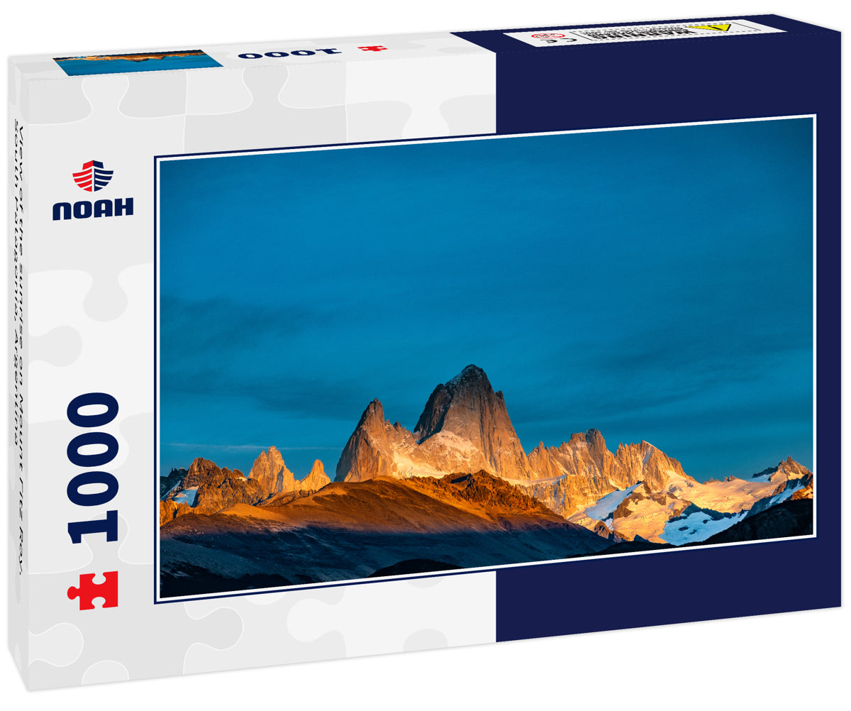 View of the sunrise on Mount Fitz Roy. South Patagonia, Argentina