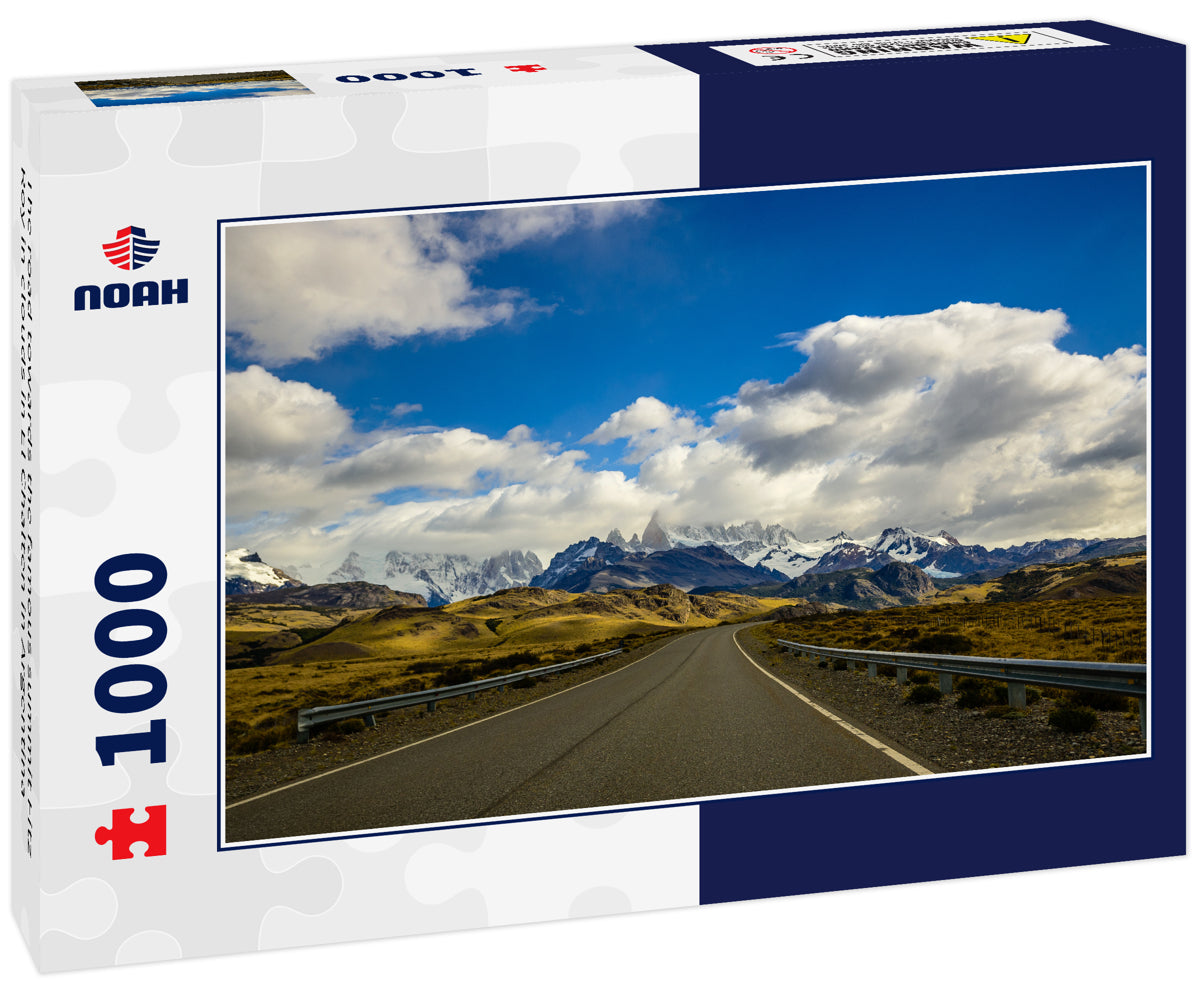 The road towards the famous summit Fitz Roy in clouds in El Chalten in Argentina