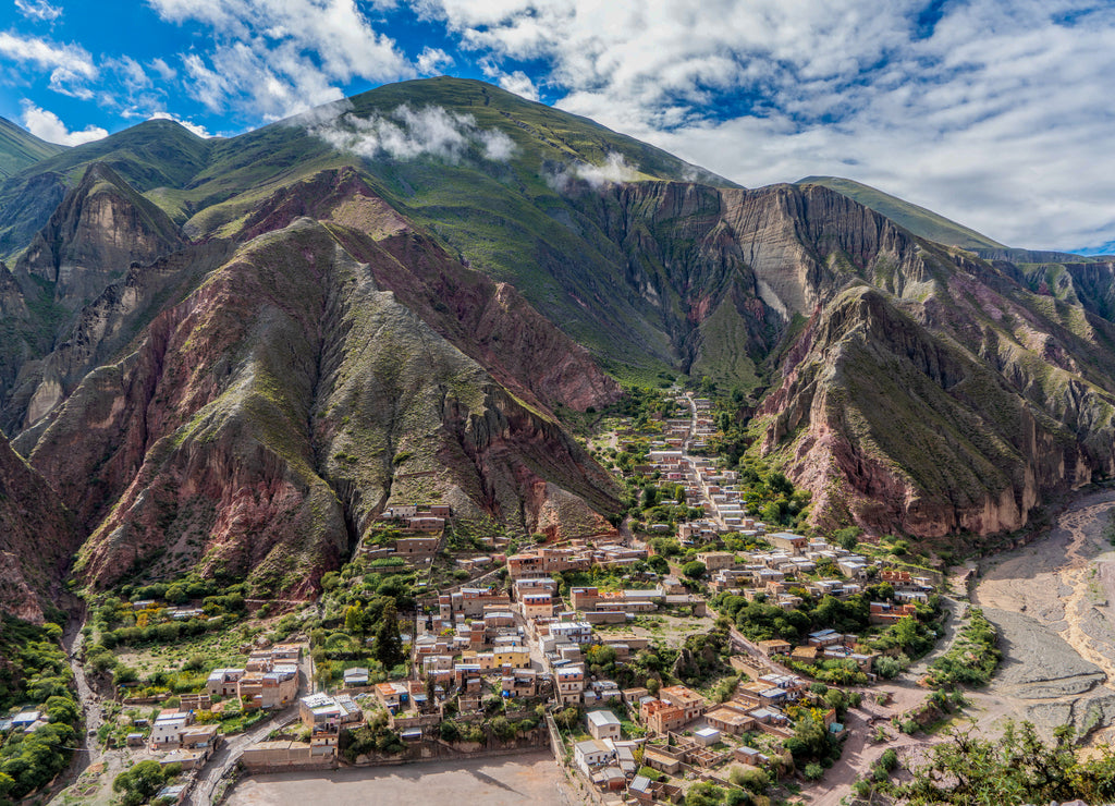 Argentina, the village of Iruya, view of the mountain landscape and village