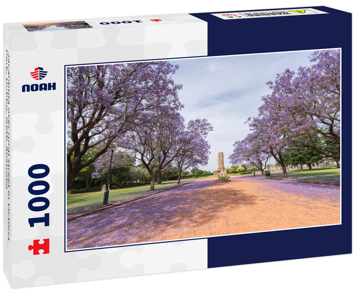 Jacaranda over rural street in Victoria Park, Dubbo, NSW, Australia