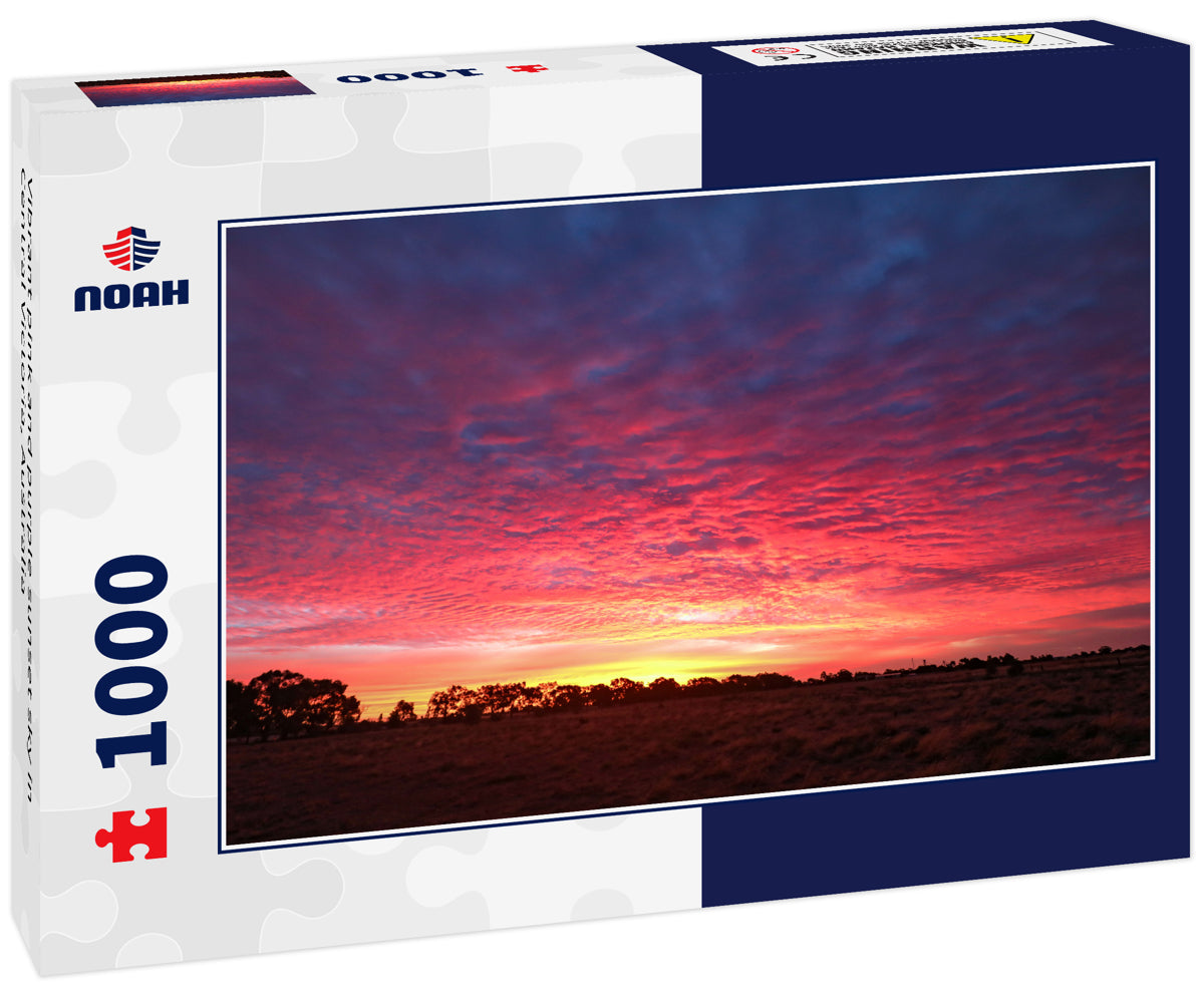 Vibrant pink and purple sunset sky in Central Victoria, Australia