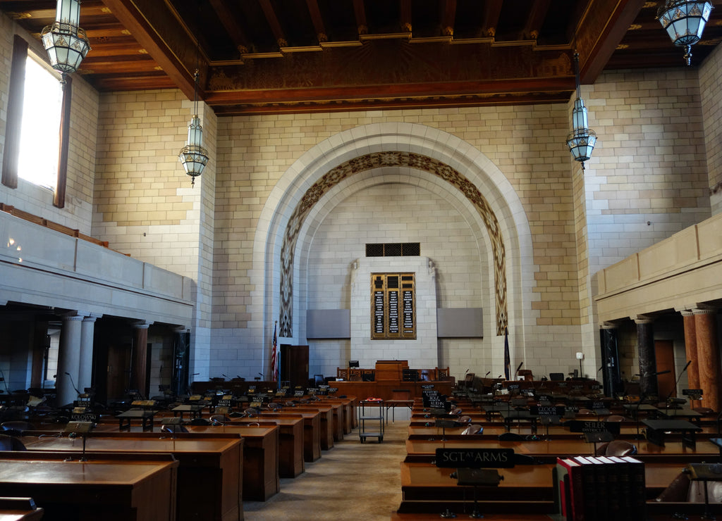 Nebraska State Capitol building located in Lincoln Nebraska USA