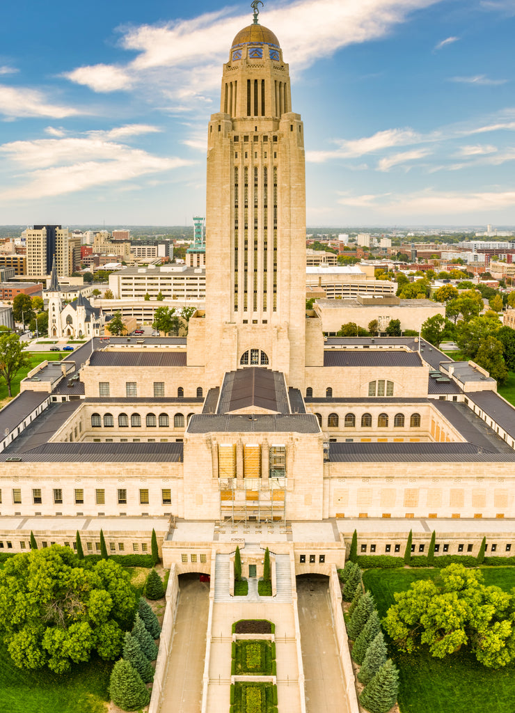 Vertical panorama of the State Capitol, Lincoln Nebraska