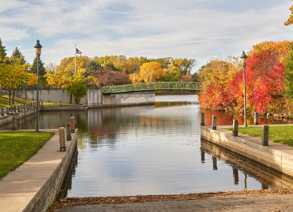Mississippi River park near downtown Minneapolis Minnesota