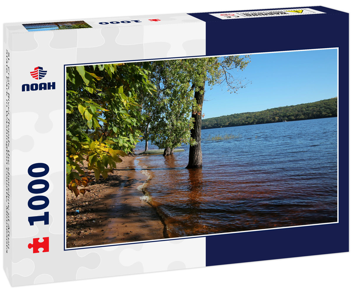 St. Croix River floods the shoreline at Afton State Park in Washington County, Minnesota