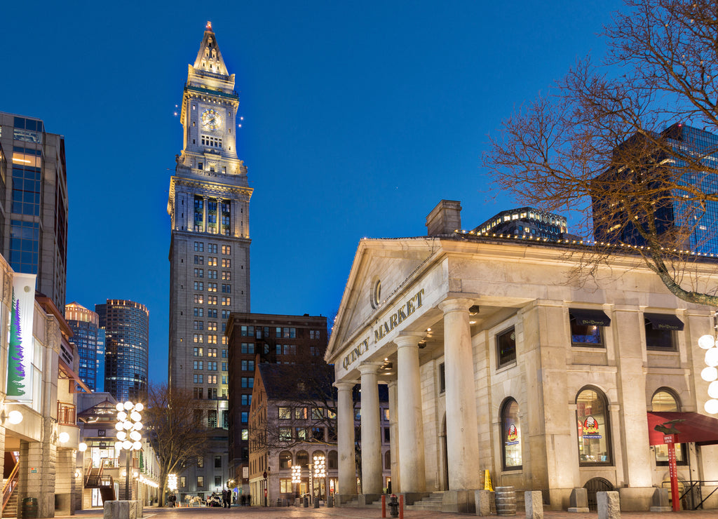 The Quincy Market at Night, Massachusetts