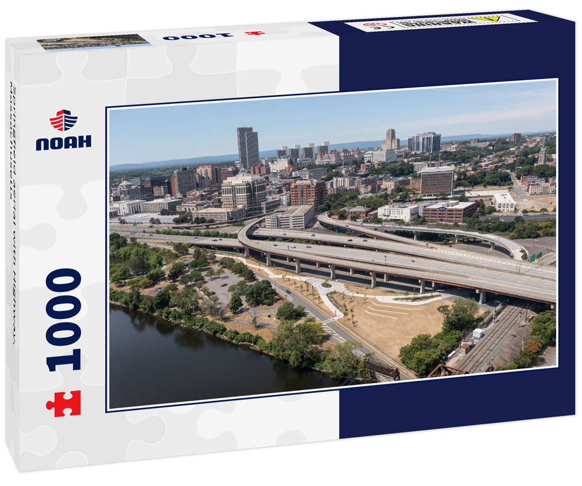 Springfield aerial with Highway, Massachusetts