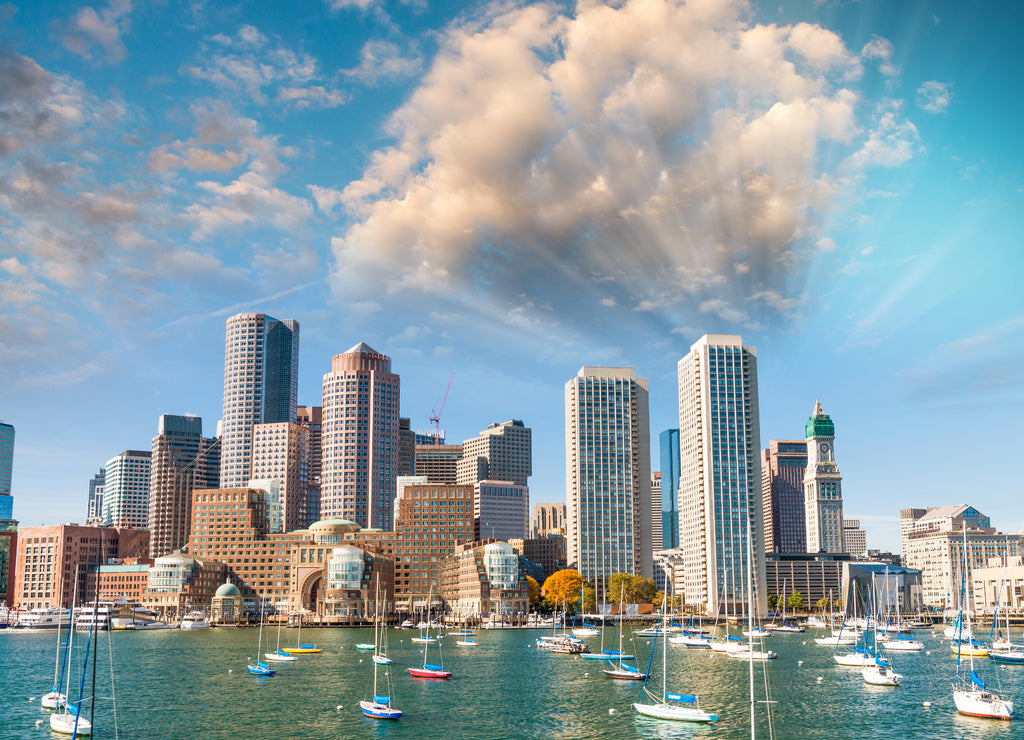 Skyline of Boston at dusk, Massachusetts
