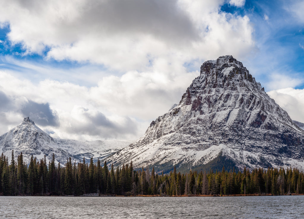 Sinopah Mountain and Two Medicine Lake in Glacier National Park, Montana, USA