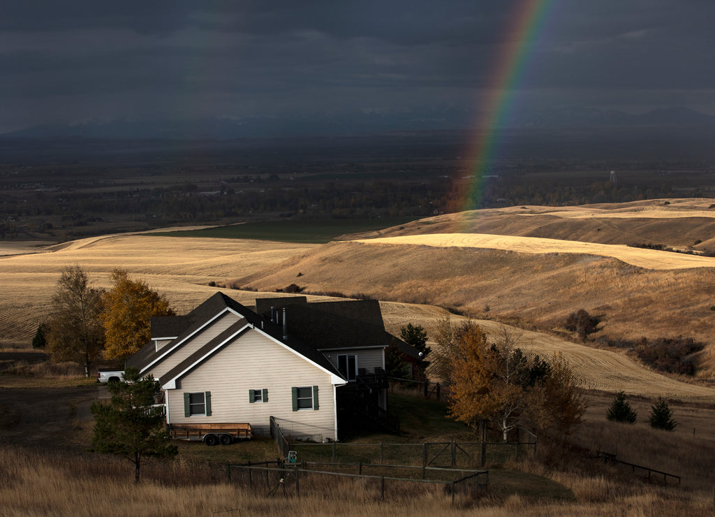 Rainbow over Gallatin Valley, Montana, after a storm