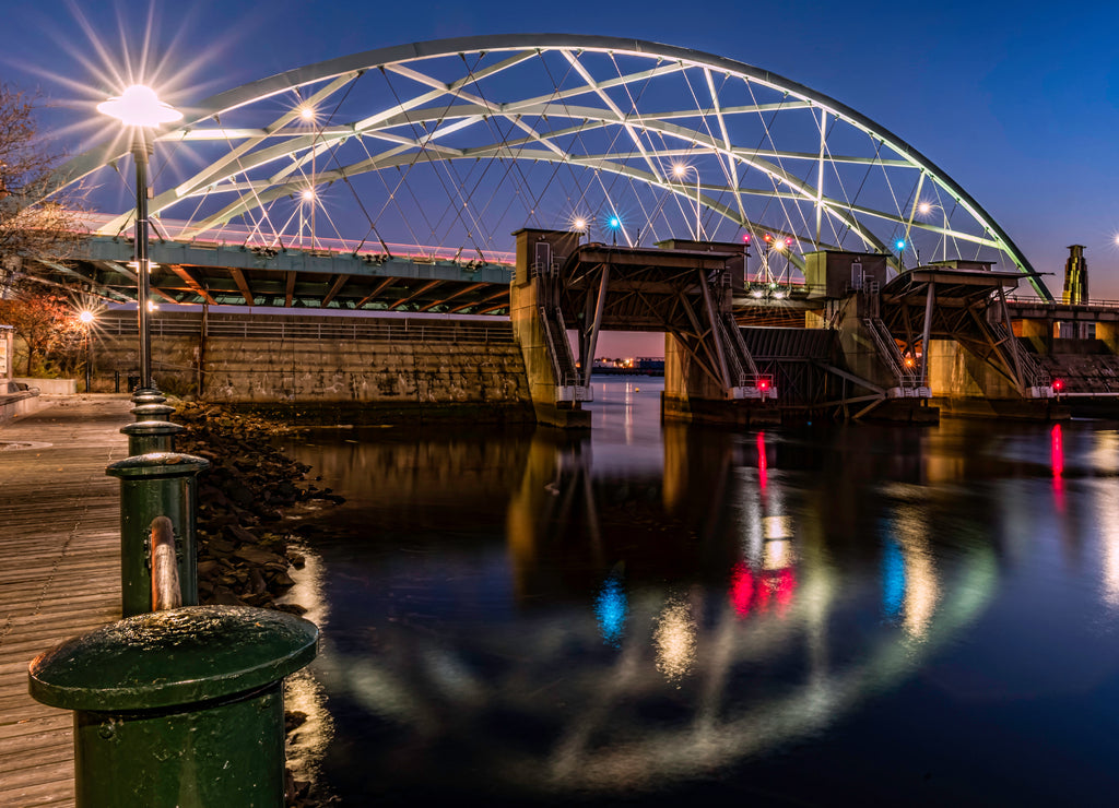 Providence Bridge at night Providence Rhode Island