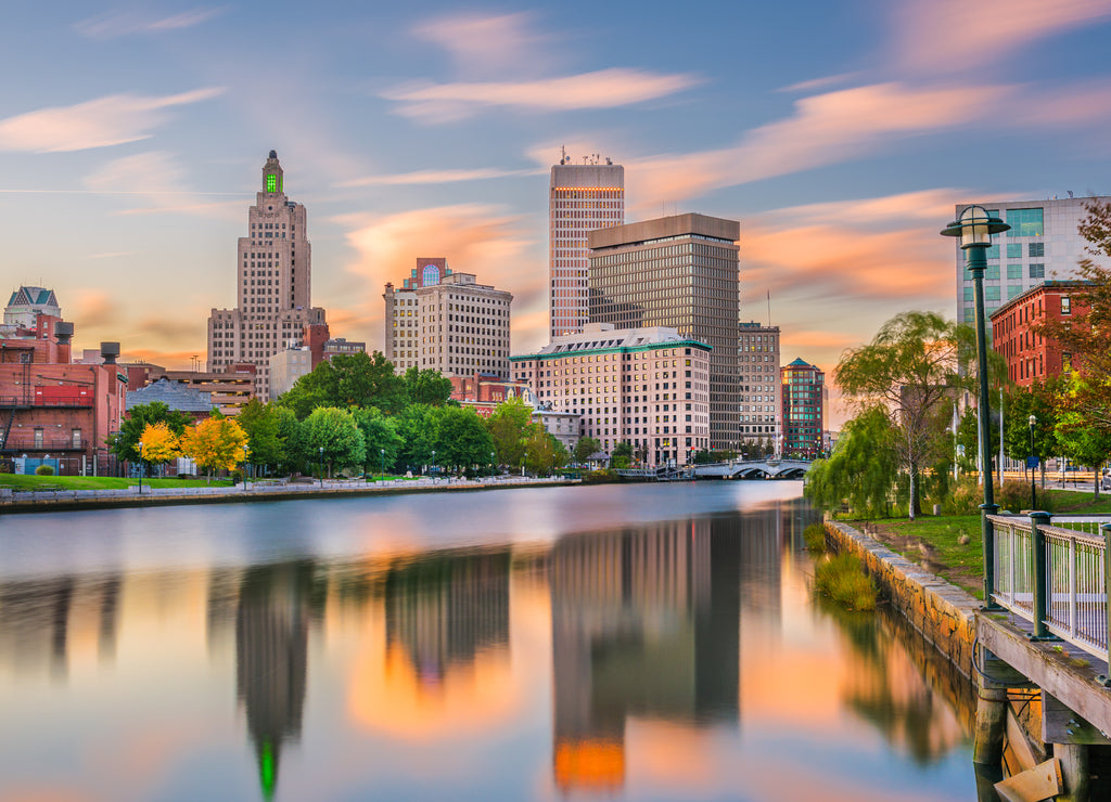 Providence, Rhode Island, USA River Skyline